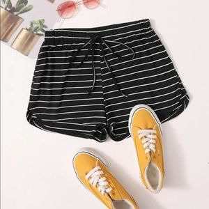Black and white striped pj shorts